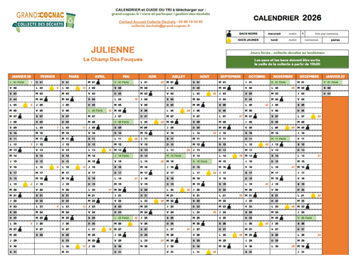 Collecte 2026 déchets Julienne